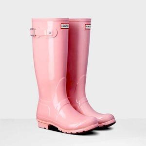 NWOT Glossy Baby Pink Original Tall Hunter Boots